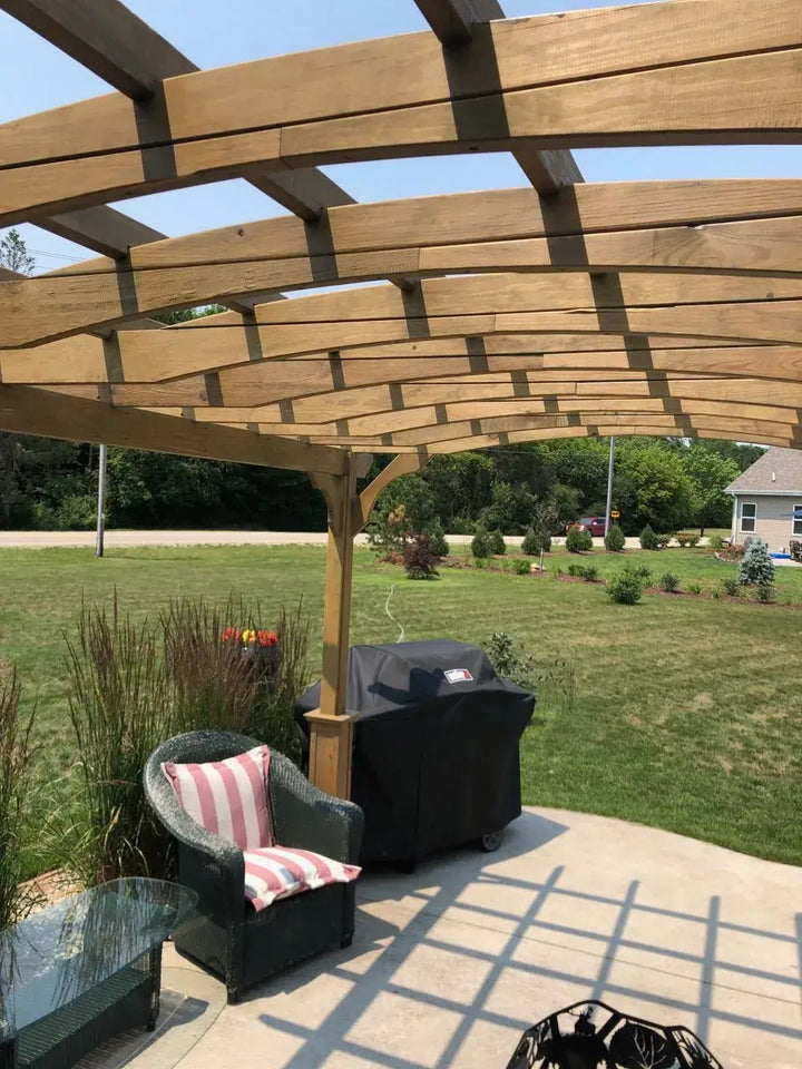 12 x 14 Pergola in a Box with grill and outdoor furniture