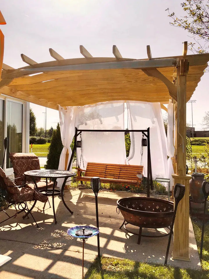 12 x 14 Pergola in a Box with curtains