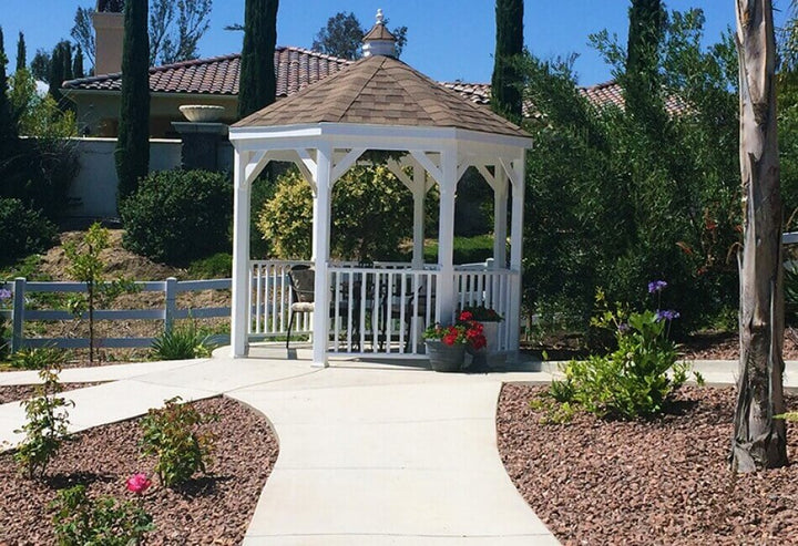 10 Ft. Vinyl Gazebo in a Box with Pathway