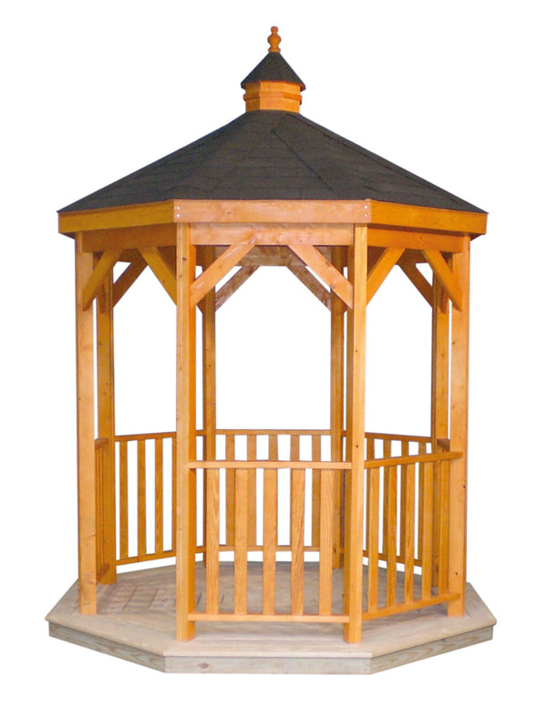 8 Foot Wood Gazebo-In-A-Box with Floor