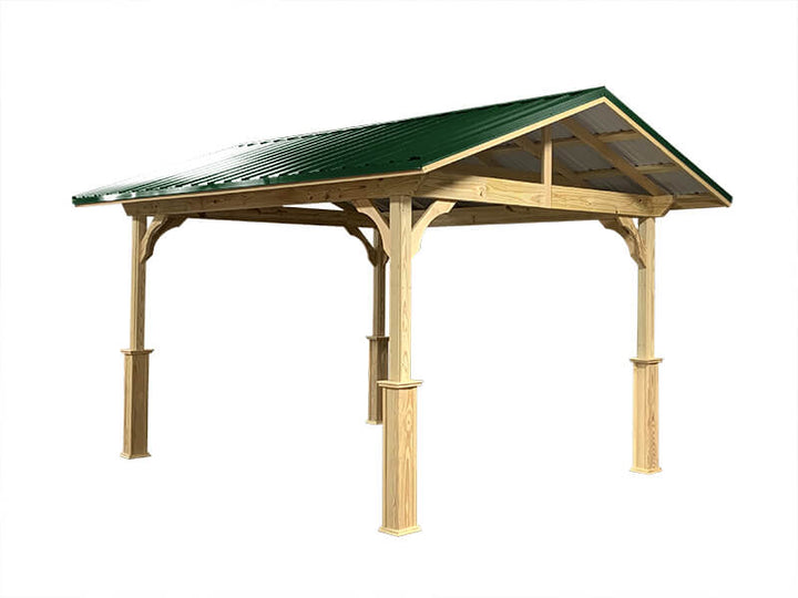 12 x 15 Pavilion in a Box with Forrest Green Metal Roof